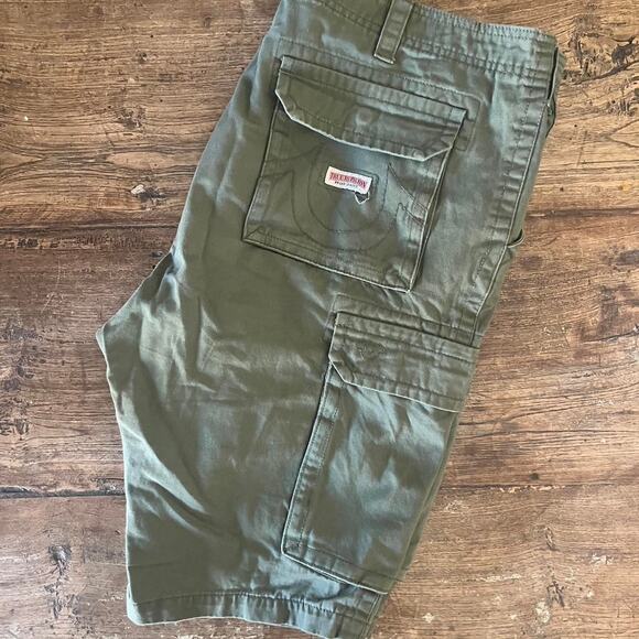 True Religion Military Green Utility Shorts 38 - Picture 6 of 6